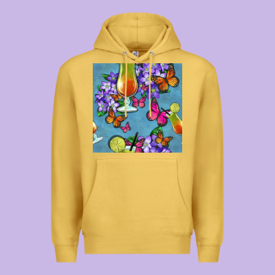 Butterfly Cocktail Premium Hoodie Designed By Bundleandbundleshop