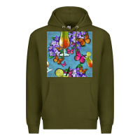 Army Green butterfly cocktail Premium Hoodie - BundleAndBundleShop