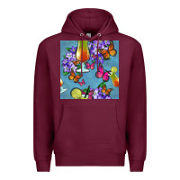 Burgundy butterfly cocktail Premium Hoodie - BundleAndBundleShop