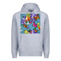 Heather Grey butterfly cocktail Premium Hoodie - BundleAndBundleShop