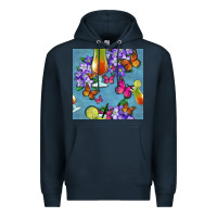 Navy butterfly cocktail Premium Hoodie - BundleAndBundleShop