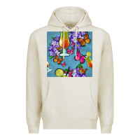 Oatmeal Heather butterfly cocktail Premium Hoodie - BundleAndBundleShop