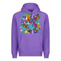 Purple butterfly cocktail Premium Hoodie - BundleAndBundleShop