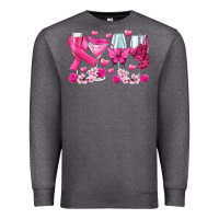 Charcoal Heather breast cancer wine glasses Premium Sweatshirt - texasbilliewilder