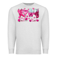 Oatmeal Heather breast cancer wine glasses Premium Sweatshirt - texasbilliewilder