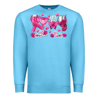 Ocean Blue breast cancer wine glasses Premium Sweatshirt - texasbilliewilder