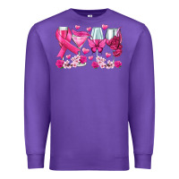 Purple breast cancer wine glasses Premium Sweatshirt - texasbilliewilder