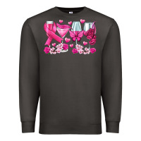 Smoke breast cancer wine glasses Premium Sweatshirt - texasbilliewilder