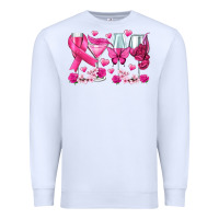 White breast cancer wine glasses Premium Sweatshirt - texasbilliewilder
