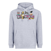 Heather Grey race with teacher Heavyweight Hoodie - texasbilliewilder