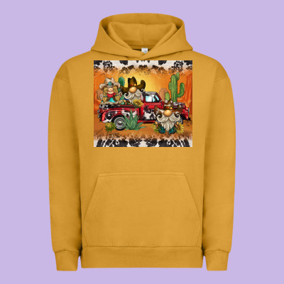 Western Gnome Truck Urban Hoodie Designed By Barkaloodesign