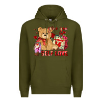 Army Green give you self love Premium Hoodie - AdoDesignShop