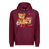 Burgundy give you self love Premium Hoodie - AdoDesignShop