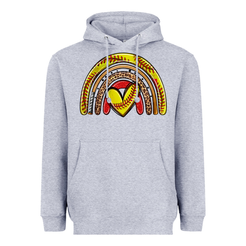 Softball Rainbow Heavyweight Hoodie by Zillion Design Studio | Teevron
