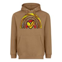 Toasted Coconut softball rainbow Heavyweight Hoodie - Zillion Design Studio