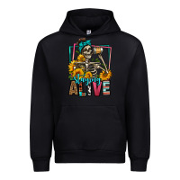 Black staying alive coffee drinking skeleton Urban Hoodie - Jasminsmagicworld