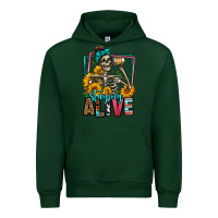 Foreset Green staying alive coffee drinking skeleton Urban Hoodie - Jasminsmagicworld