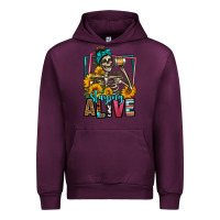 Mauve Wine staying alive coffee drinking skeleton Urban Hoodie - Jasminsmagicworld