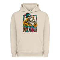Pigment French Oak staying alive coffee drinking skeleton Urban Hoodie - Jasminsmagicworld
