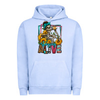 Pigment Grape Ice staying alive coffee drinking skeleton Urban Hoodie - Jasminsmagicworld