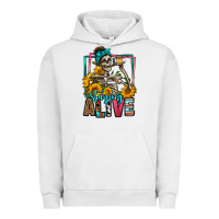 Pigment Lunar Rock staying alive coffee drinking skeleton Urban Hoodie - Jasminsmagicworld