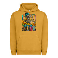 Pigment Peanut Butter staying alive coffee drinking skeleton Urban Hoodie - Jasminsmagicworld