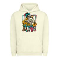 Pigment Pistachio staying alive coffee drinking skeleton Urban Hoodie - Jasminsmagicworld