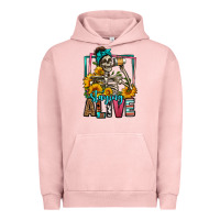 Pigment Salmon staying alive coffee drinking skeleton Urban Hoodie - Jasminsmagicworld