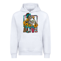 White staying alive coffee drinking skeleton Urban Hoodie - Jasminsmagicworld