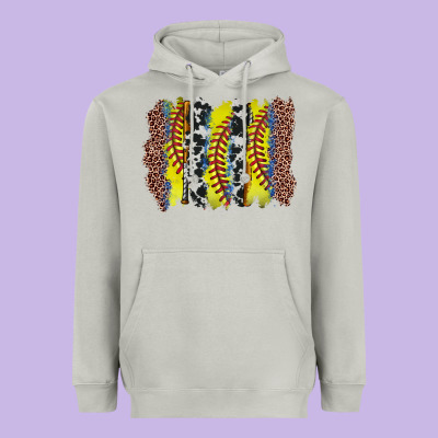 Softball Brushstroke Heavyweight Hoodie Designed By Zillion Design Studio