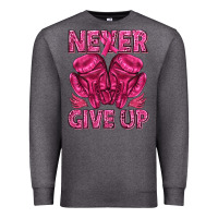 Charcoal Heather never give up cancer Premium Sweatshirt - texasbilliewilder