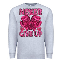Heather Grey never give up cancer Premium Sweatshirt - texasbilliewilder