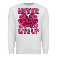 Oatmeal Heather never give up cancer Premium Sweatshirt - texasbilliewilder
