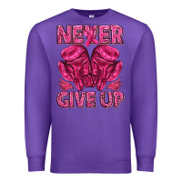 Purple never give up cancer Premium Sweatshirt - texasbilliewilder