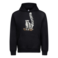 Black Ringtail Cat Urban Hoodie - LillyAllenDesigns
