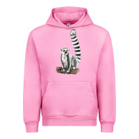 Fuchsia Pink Ringtail Cat Urban Hoodie - LillyAllenDesigns