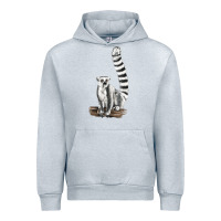 Heather Grey Ringtail Cat Urban Hoodie - LillyAllenDesigns