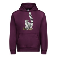 Mauve Wine Ringtail Cat Urban Hoodie - LillyAllenDesigns