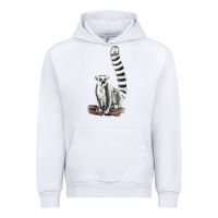 White Ringtail Cat Urban Hoodie - LillyAllenDesigns