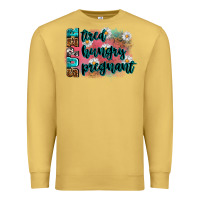 Antique Gold super tired super hungry super pregnant Premium Sweatshirt - Zillion Design Studio