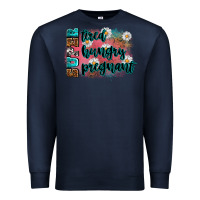 Navy super tired super hungry super pregnant Premium Sweatshirt - Zillion Design Studio