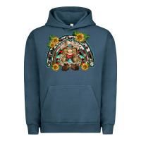 Pigment Midnight Navy western gnome sunflowers rainbow Urban Hoodie - BarkalooDesign