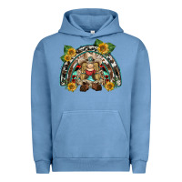 Pigment Pebble Blue western gnome sunflowers rainbow Urban Hoodie - BarkalooDesign
