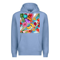 Colony Blue flowers ice cream fruit Premium Hoodie - BundleAndBundleShop