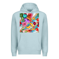 Blue Mist flowers ice cream fruit Premium Hoodie - BundleAndBundleShop