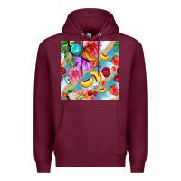 Burgundy flowers ice cream fruit Premium Hoodie - BundleAndBundleShop