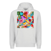 Dove Grey flowers ice cream fruit Premium Hoodie - BundleAndBundleShop