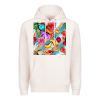 Pale Pink flowers ice cream fruit Premium Hoodie - BundleAndBundleShop