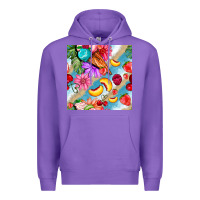 Purple flowers ice cream fruit Premium Hoodie - BundleAndBundleShop