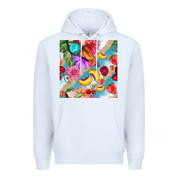 White flowers ice cream fruit Premium Hoodie - BundleAndBundleShop